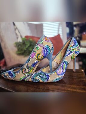 Sam Edelman Embroidered Statement Heels